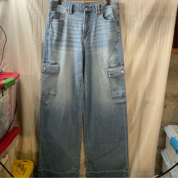 American Eagle Outfitters Denim - American Eagle Super high rise baggy wide leg